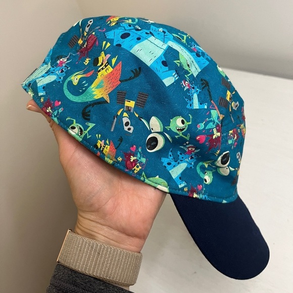 Disney Parks Monster Inc. 5 Panel Hat Cap Adult Unisex “Monster Fun” Teal, Blue - Picture 8 of 10